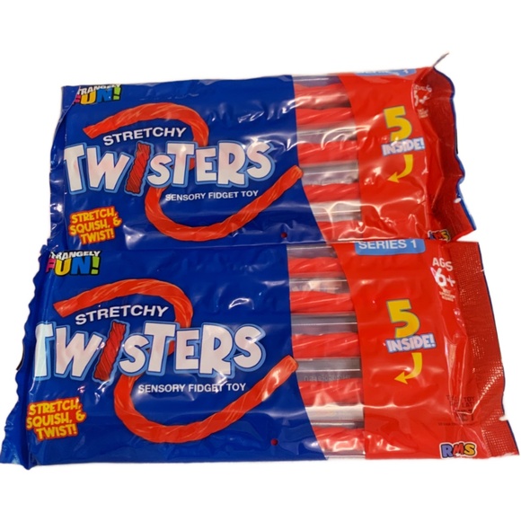 2 Packages Stretchy Red Twisters Sensory Fidget Toy Autism ADHD Anxiety Stretch - Picture 1 of 10